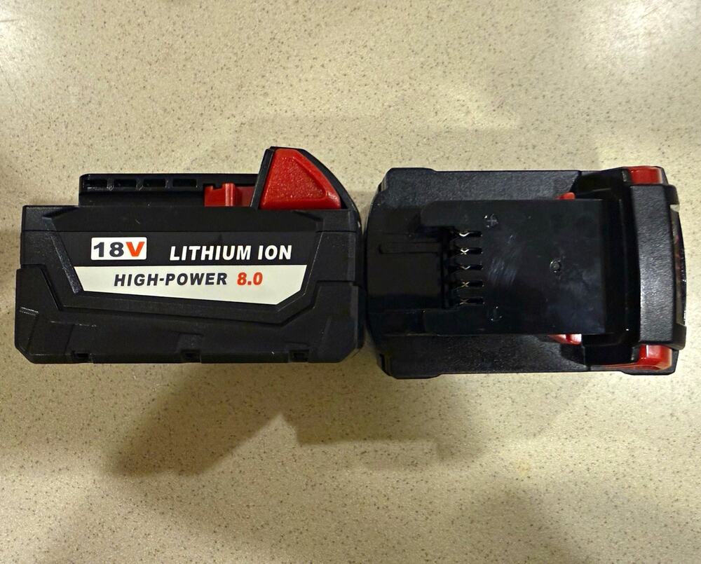2-Pack 18V 8.0Ah Li-Ion Battery Replacement for Milwaukee M18. Aftermarket